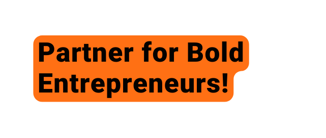 Partner for Bold Entrepreneurs